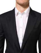 Black Wool NAPOLI 2 Button Men Suit Blazer