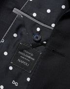 Black Wool NAPOLI 2 Button Men Suit Blazer