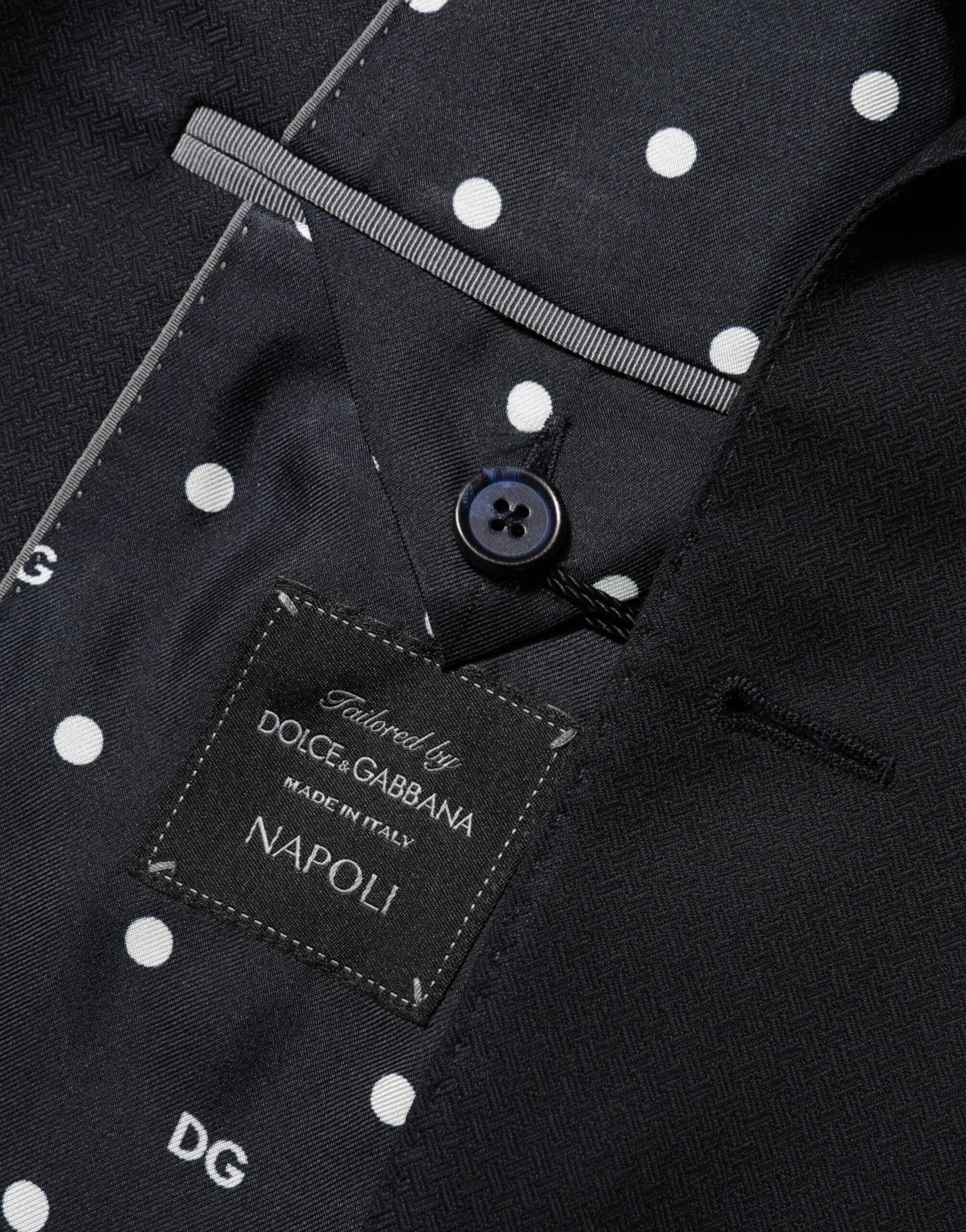 Black Wool NAPOLI 2 Button Men Suit Blazer