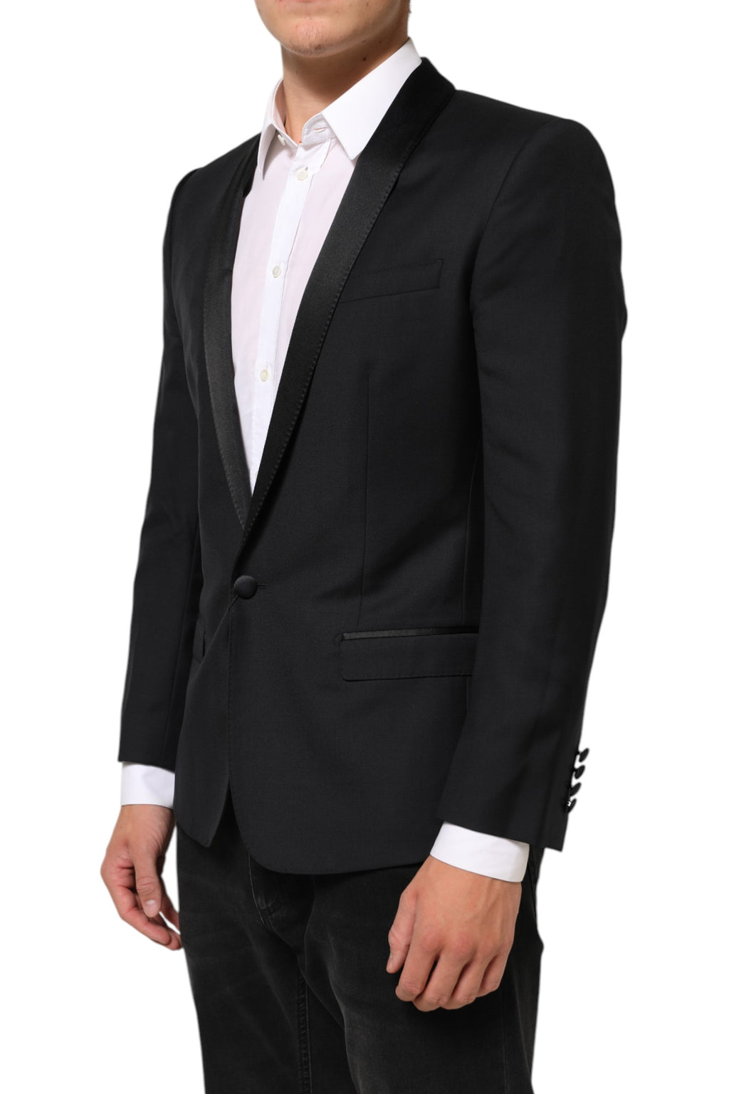 Black GOLD 1 Button Suit Jacket Men Blazer