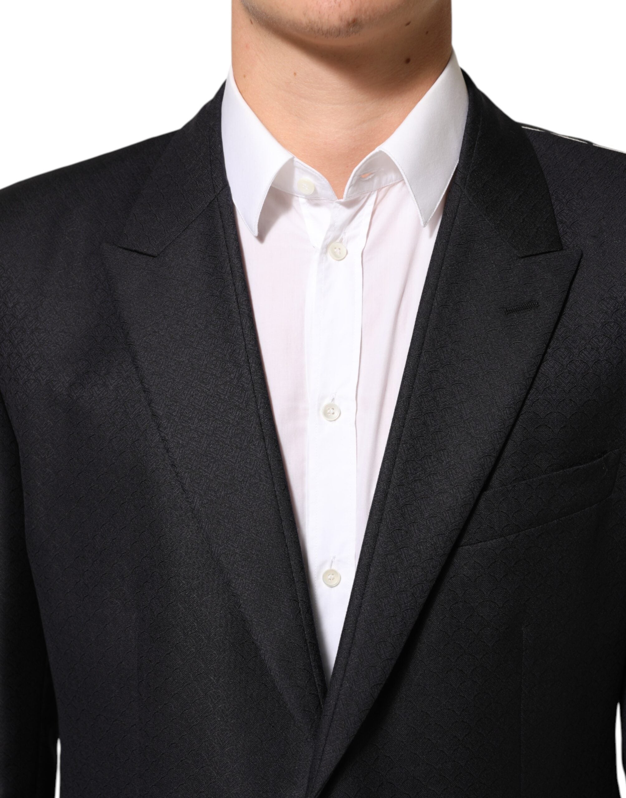 Black Wool 2 Buttons Suit Jacket Men Blazer