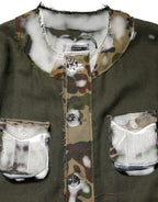 Brown Camouflage Linen Button Down Jacket