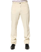 Beige Corduroy Cotton Straight Men Trouser Pants