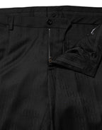 Black Wool Mid Waist Dress Men Trouser Pants