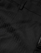 Black Wool Mid Waist Dress Men Trouser Pants