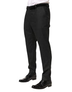 Black Cotton Mid Waist Dress Trouser Pants