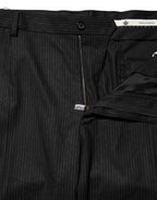Black Cotton Mid Waist Dress Trouser Pants