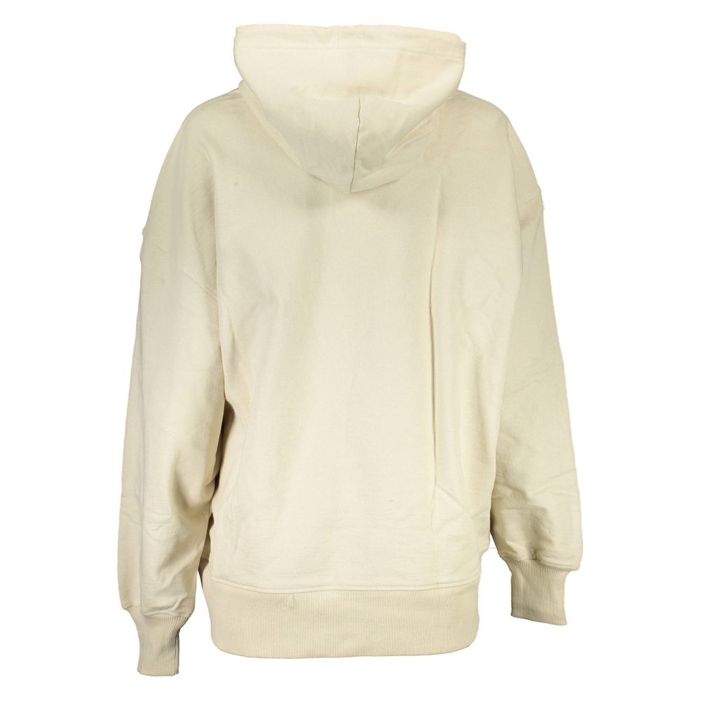 Beige Recycled Cotton Women Hoodie