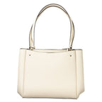Bianco Polyurethane Women Handbag