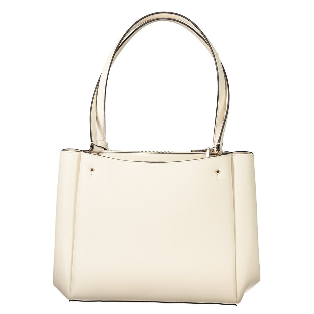 Bianco Polyurethane Women Handbag