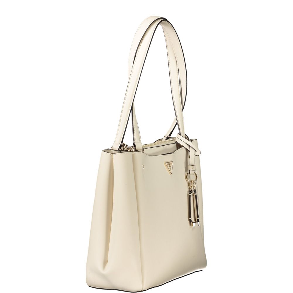 Bianco Polyurethane Women Handbag