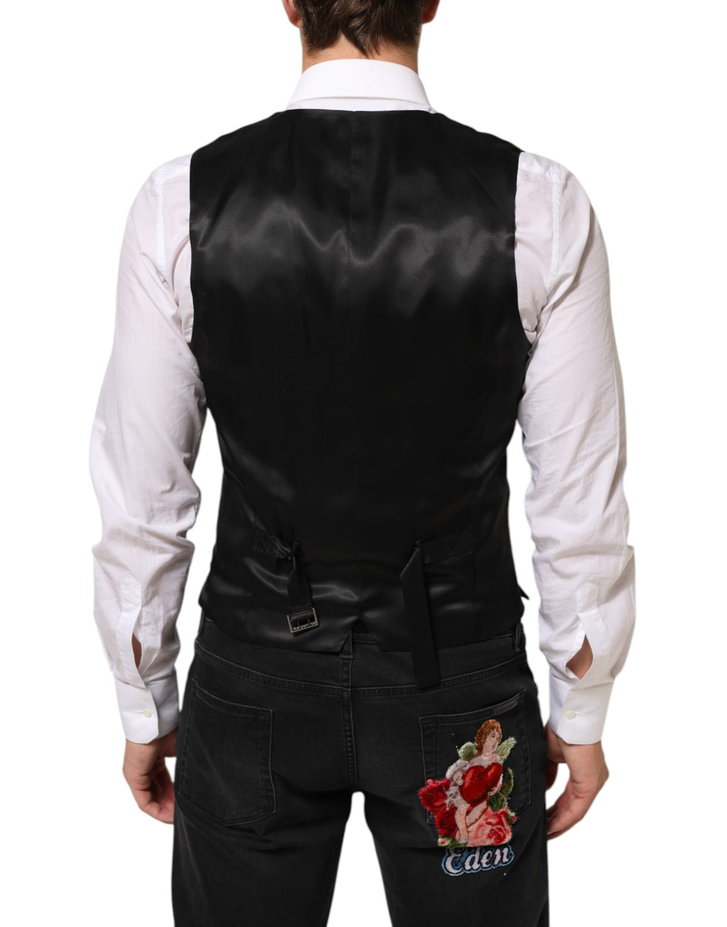 Black Wool Dress Formal Men Waistcoat Vest