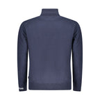 Blue Cotton Men Sweater Turtleneck