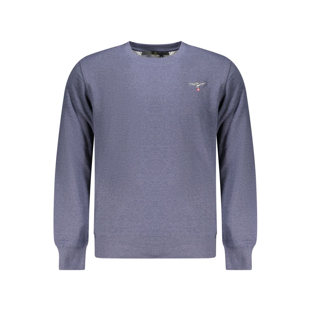 Blue Recycled Cotton Men Sweatshirt
