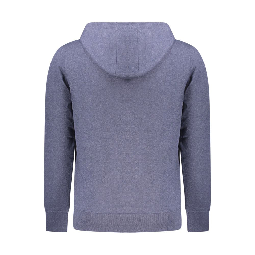 Blue Recycled Cotton Men's Hooded Sweatshirt