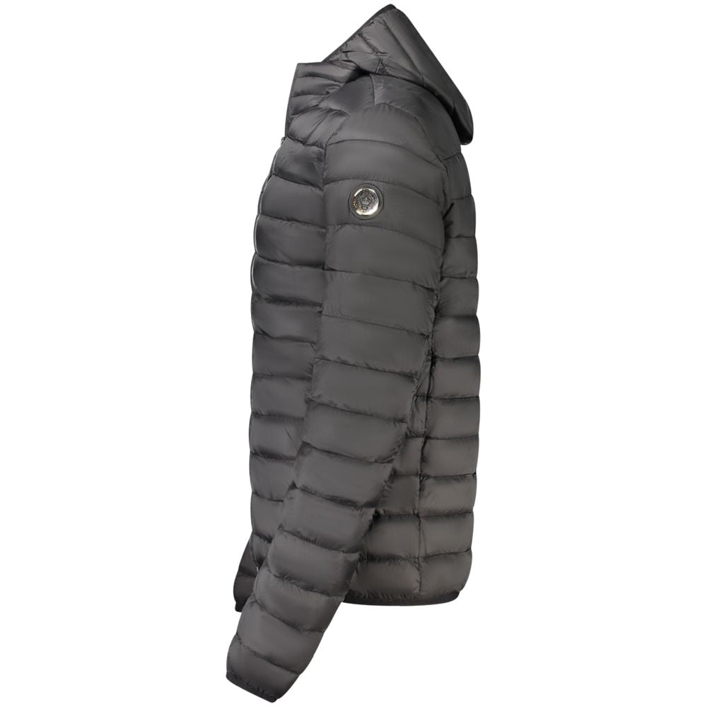 Black Polyester Men's Light Jacket