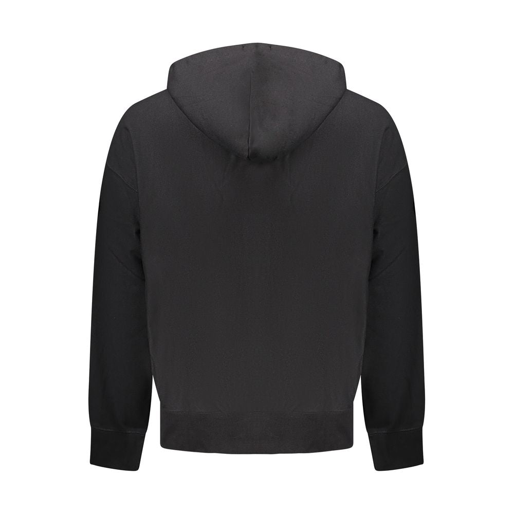 Black Cotton Men Sweatshirt