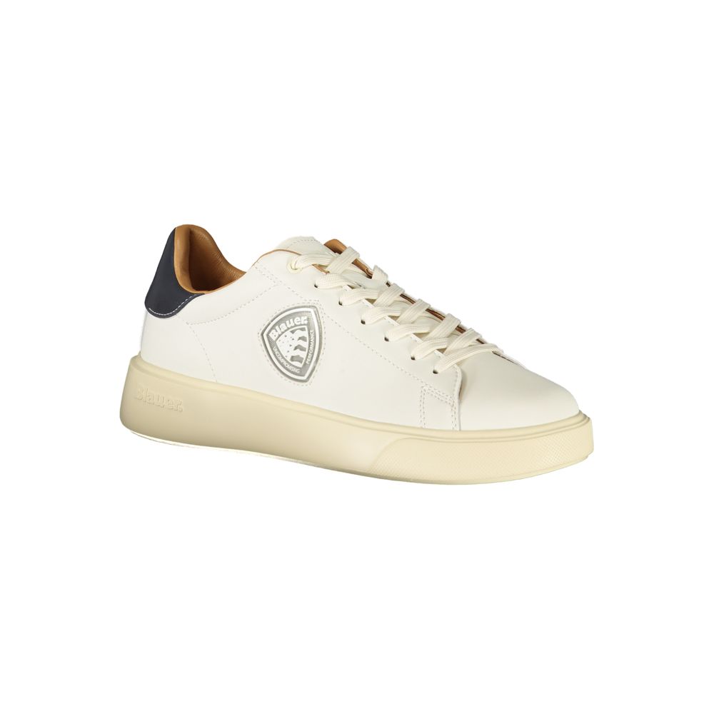 White Polyester Men Sneaker