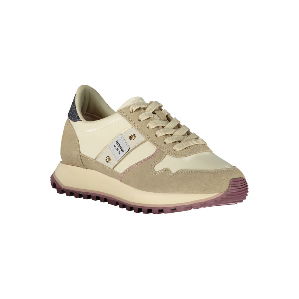 Beige Polyester Women Sneaker