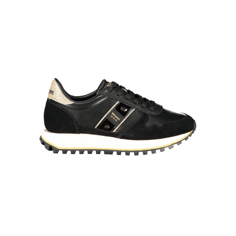 Black Leather Women Sneaker
