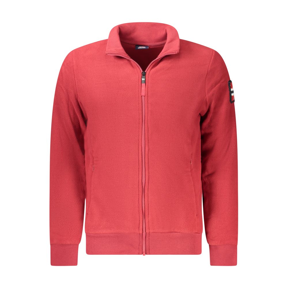 Red Polyester Men Sweatshirt