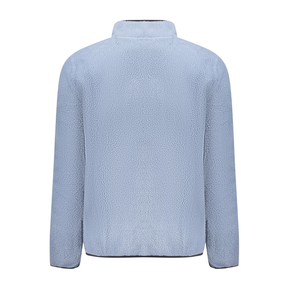 Blue Polyester Men Sweatshirt