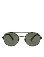 Matte Black Steel Frame Gray Lens Sunglasses