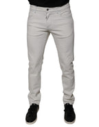 White Cotton Stretch Skinny Men Denim Jeans