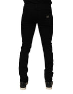 Black Cotton Stretch Slim Fit Men Denim Jeans
