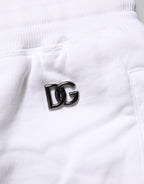 White Distressed Cotton Men Bermuda Shorts