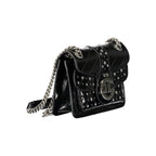 Black Polyurethane Women Shoulder Bag