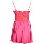 Pink Cotton Women Dress with Lace Detail