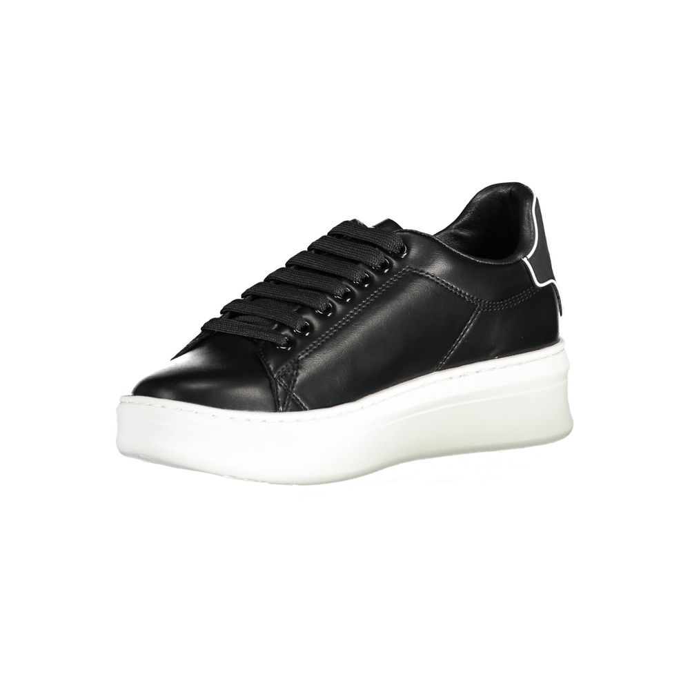 Black Polyurethane Women Sneaker