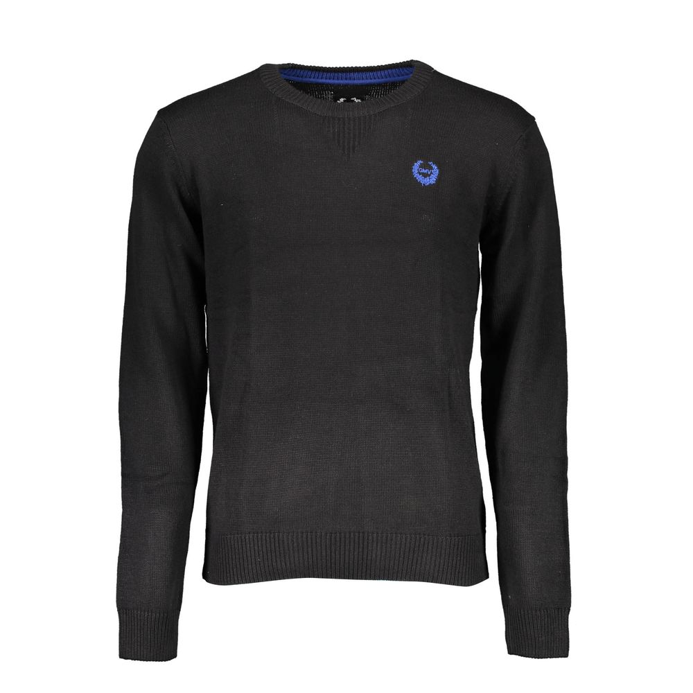 Black Cotton Men Sweater
