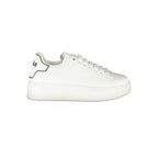 White Polyurethane Women Sneaker