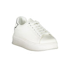 White Polyurethane Women Sneaker