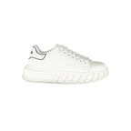 White Polyurethane Women Sneaker