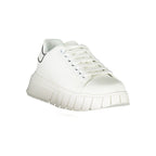 White Polyurethane Women Sneaker