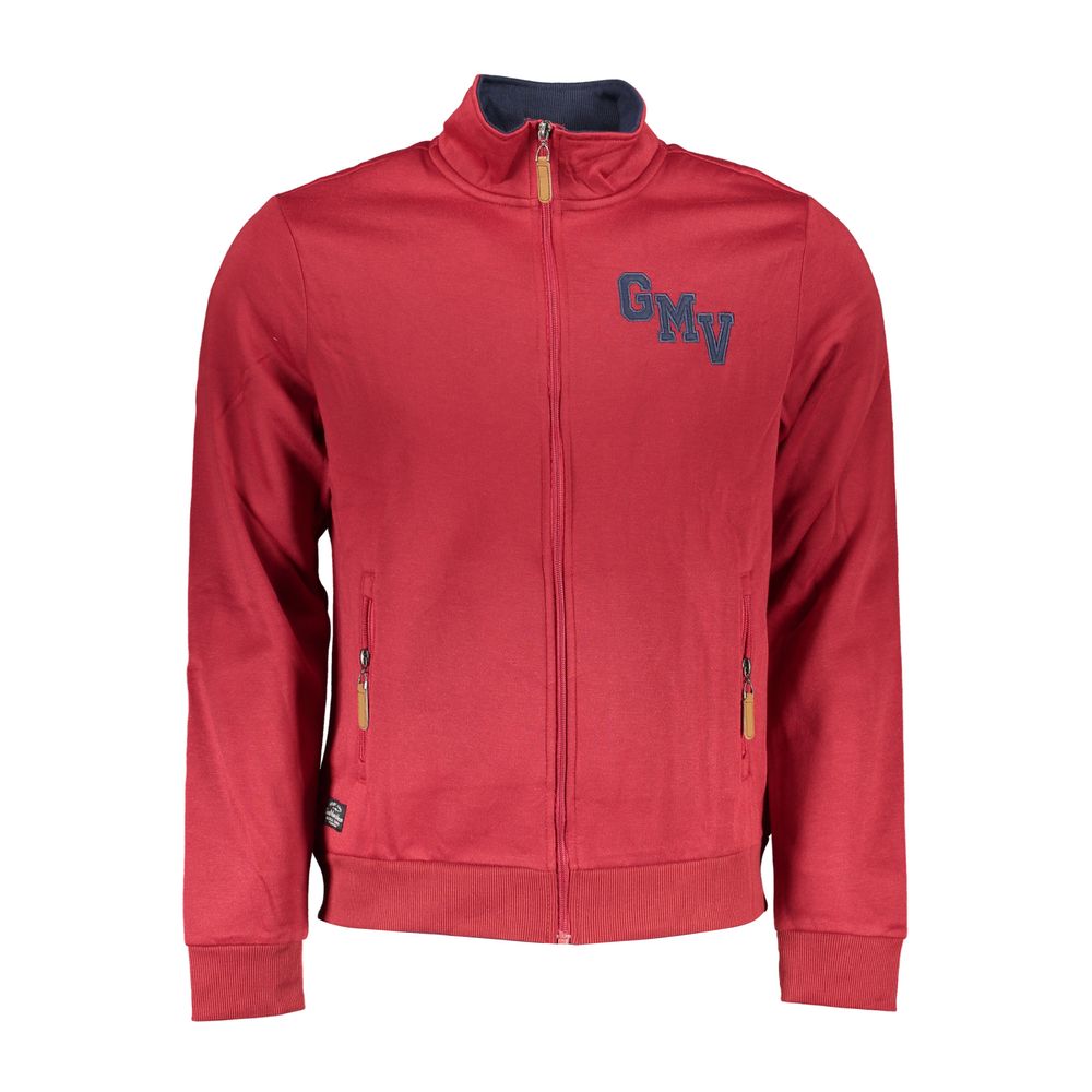 Red Polyester Men Sweatshirt