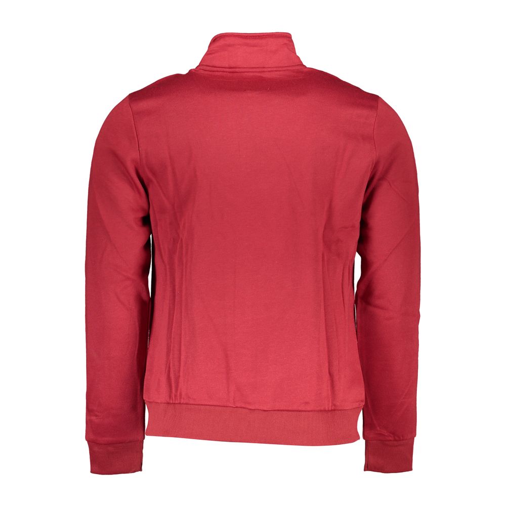 Red Polyester Men Sweatshirt