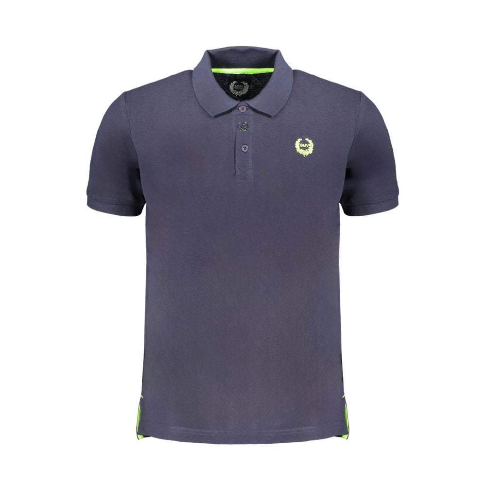 Blue Cotton Men's Polo Shirt