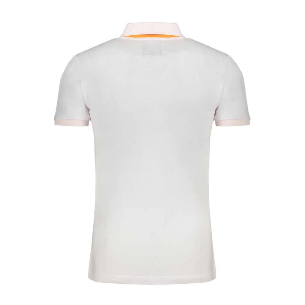 White Cotton Men Polo Shirt