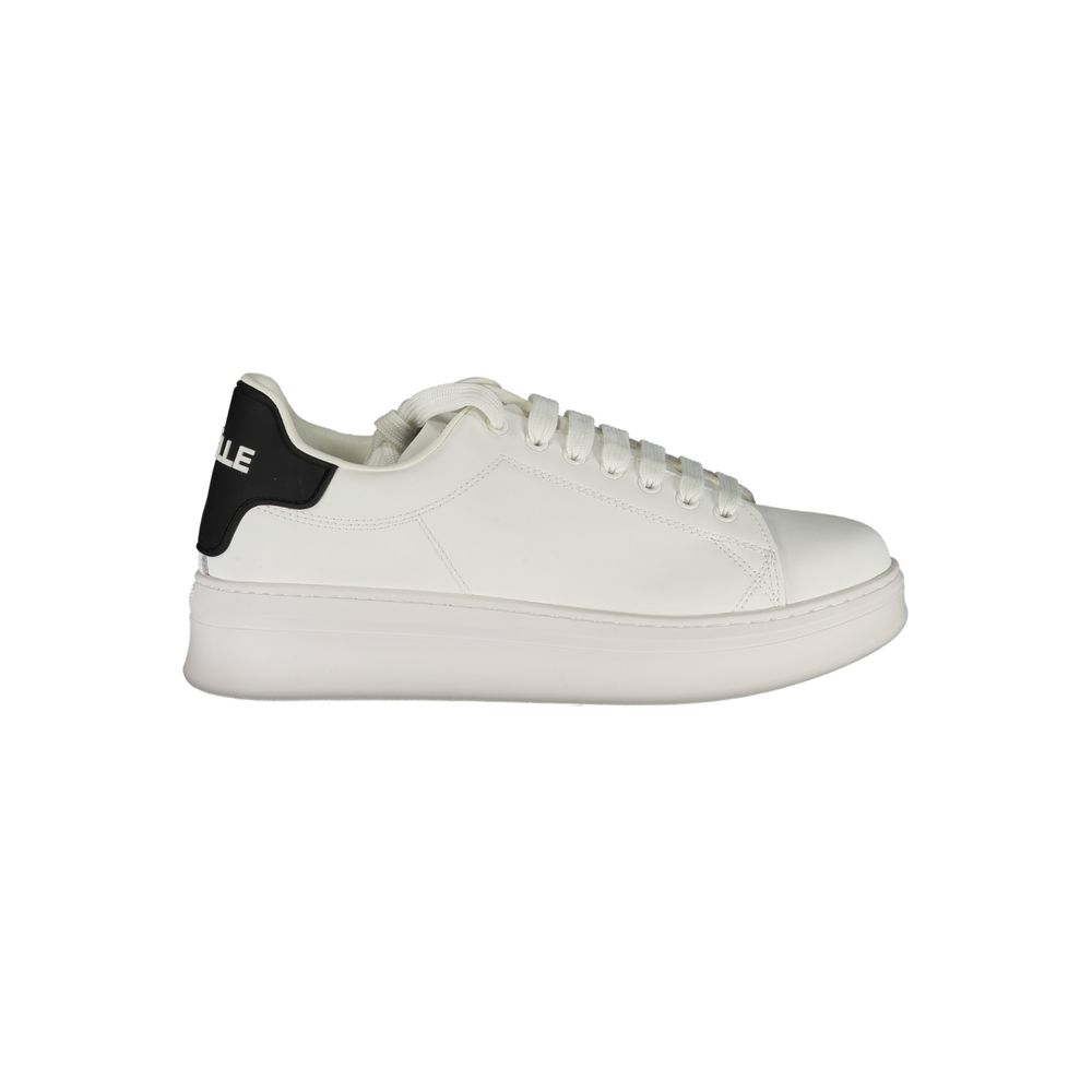White Polyurethane Men Sneaker
