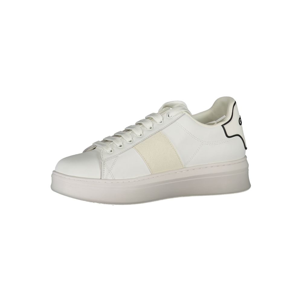 White Polyurethane Men Sneaker