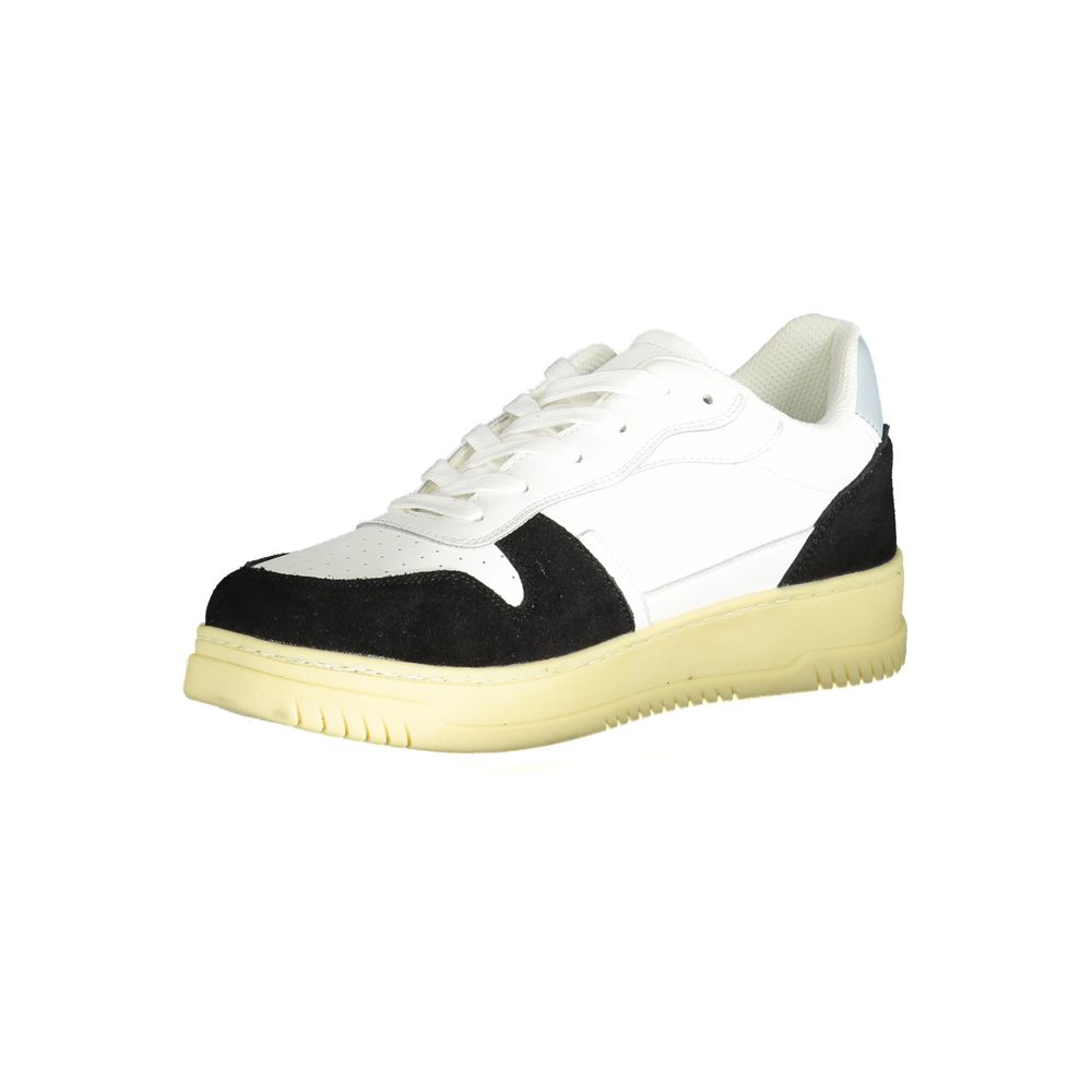 White Polyurethane Men Sneaker