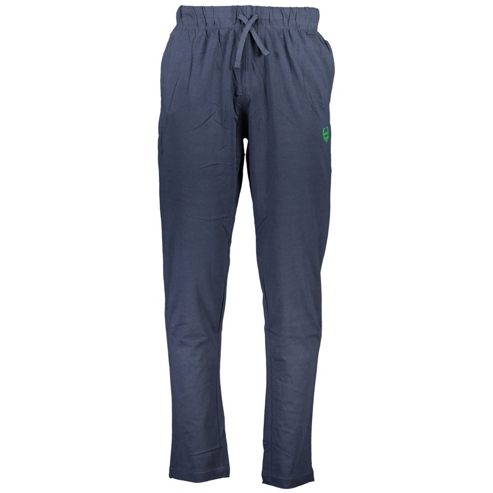 Blue Cotton Men's Track Pant