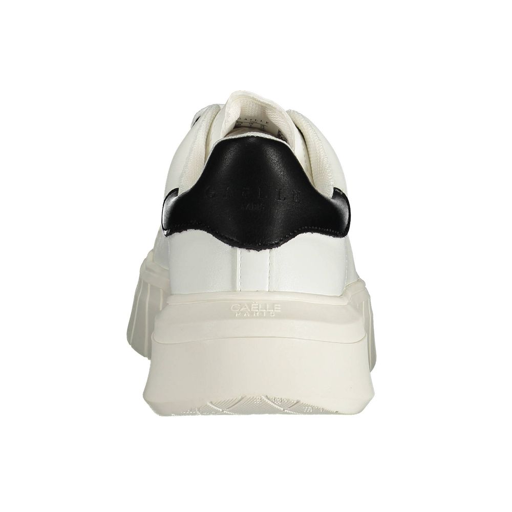 White Polyurethane Women Sneaker