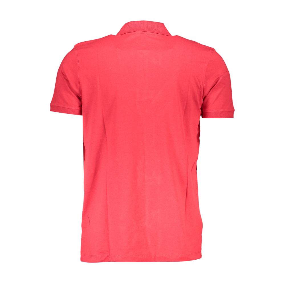 Red Cotton Men Polo Shirt