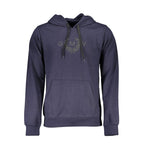 Blue Cotton Men Hoodie