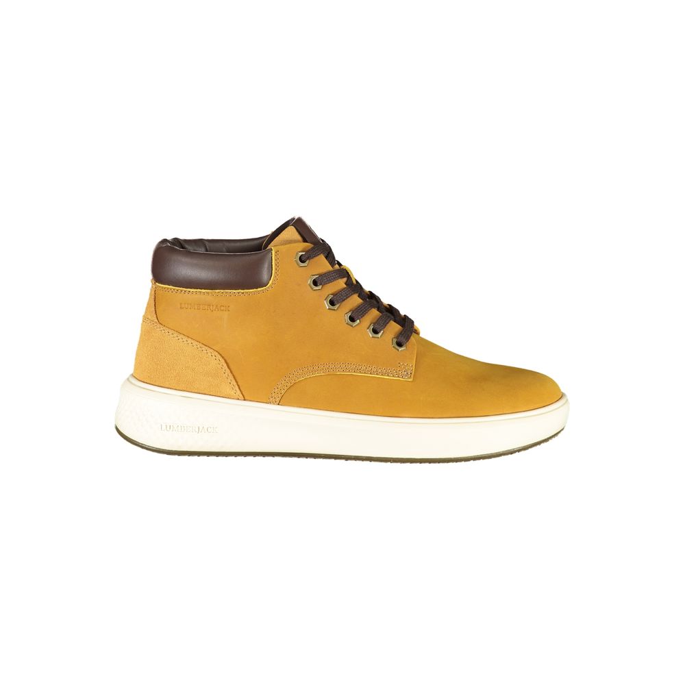 Yellow Polyurethane Men Sneaker